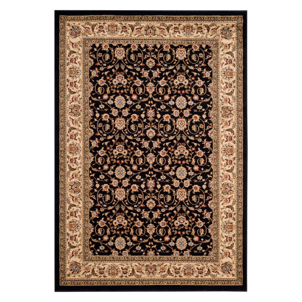 4'x6' Shanna Floral Accent Rug Black/Ivory - Safavieh