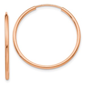 Black Bow Jewelry 1.5mm x 27mm 14k Rose Gold Polished Endless Tube Hoop Earrings - 1 of 4