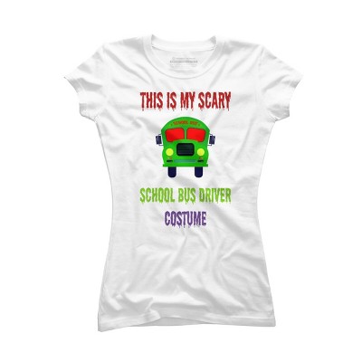 Junior's Design By Humans Halloween School Bus Driver Costume By TeeShirtMadness T-Shirt