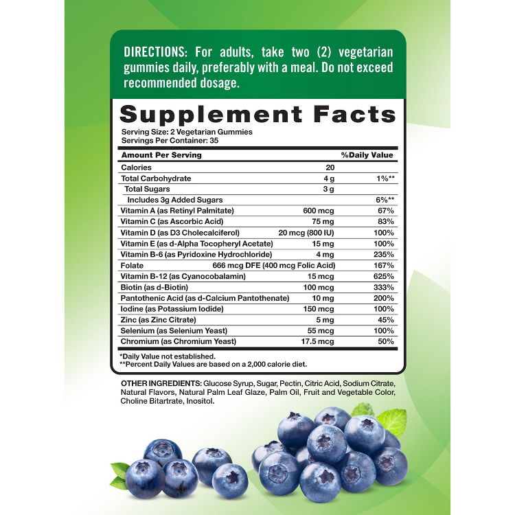 Nature's Truth Multivitamin for Men Gummies | 70 Count | Blueberry Flavor, 2 of 7