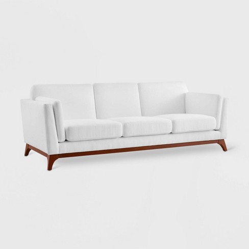 afstuderen Druipend Dankzegging Chance Upholstered Fabric Sofa White - Modway : Target