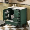 Gulches 30 Inches 1 Sink Freestanding Gray Bath Vanity with White Ceramic Top 3 Drawers Cabinet - 4 of 4