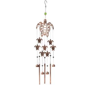 VP Home 31" H Turtles Rustic Copper Wind Chimes - For Women