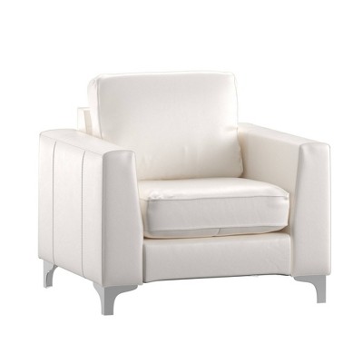 Tacita Faux Leather Armchair White - Inspire Q