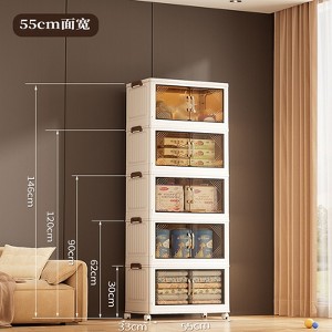 Stackable Storage Bins with Lids, White Collapsible Storage Bins with Lockable Wheels, Plastic Closet Organizers and Storage Drawer for Bedroom - 1 of 1