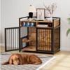 Dog Crate Furniture with 2 Open Storage Shelves, Height Adjustable Feeder, Heavy-Duty Side Table Dog Crate, Suitable for Small to Medium-Sized Dogs - 2 of 4