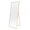 ALEXOUN 71 X 32 inches Tall Full Length Mirror with Stand, Gold Wall Mounting Mirror, Metal Frame Full-Length Mirror for Living Room, Bedroom - 3 of 4