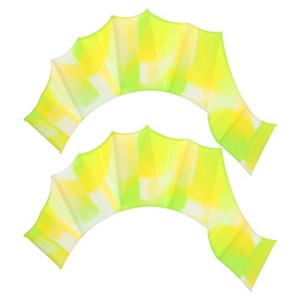 Unique Bargains Silicone Resistance Lightweight Aquatic Webbed Finger Frog Swimming Gloves 1 Pair - 1 of 4