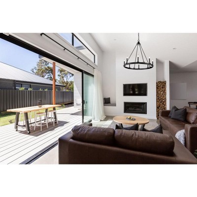 Matte Black 8-Light Candle-Inspired Chandelier