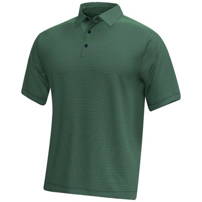 Men's Under Armour Golf T2 Green Striped Polo Green w/ Midnight Navy XL