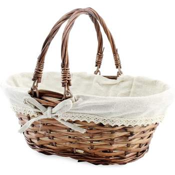 Cornucopia Brands- Wicker Basket with Handles with Cloth Lining