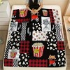 Movie Popcorn Print Flannel Throw Blanket, Preppy Style, Perfect for All Seasons, Great for Birthday, Christmas Gifts. - 4 of 4