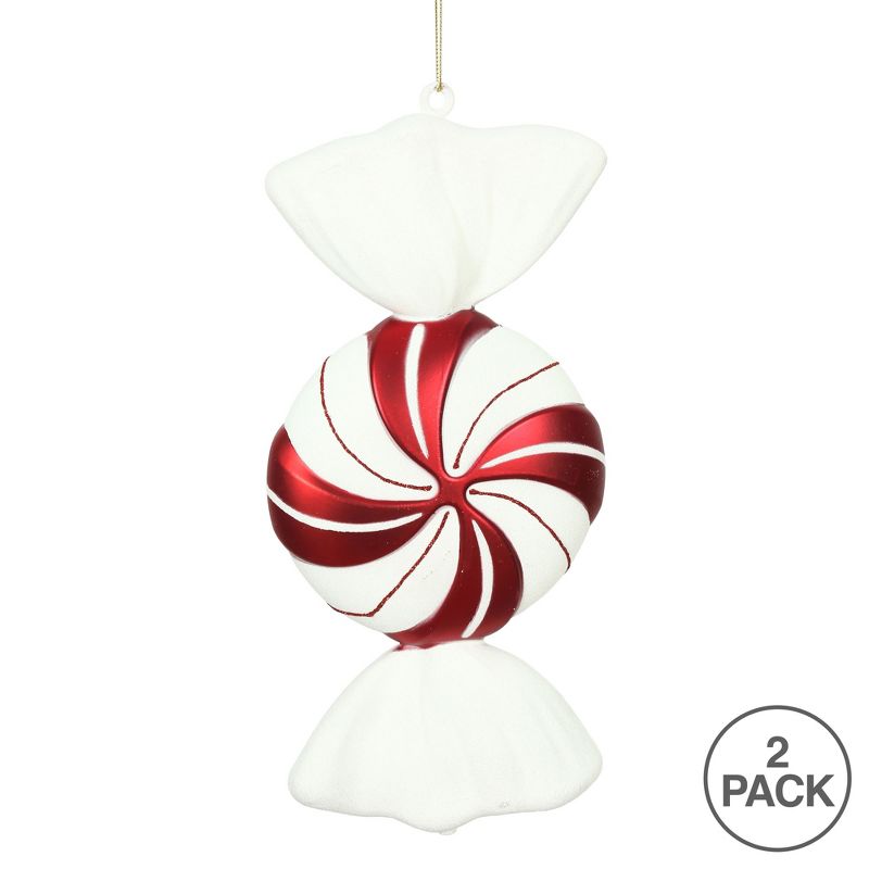 Vickerman Red-White Swirl Candy Christmas Ornament, 2 of 4