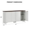 61" Large Buffet Sideboard Cabinet with 4 Fluted Doors and Storage, Modern Kitchen Storage Cabinet with Adjustable Shelves - 2 of 4