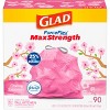 Glad ForceFlex MaxStrength Tall Kitchen Drawstring Pink Trash Bags - Cherry Blossom - 13 Gallon - 2 of 4