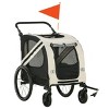 2-in-1 Pet Bike Trailer And Stroller for Small Dogs,Weather Resistant Bicycle Cart with Safety Flag,Foldable Dog Wagon Carrier-LAOTIES - 4 of 4