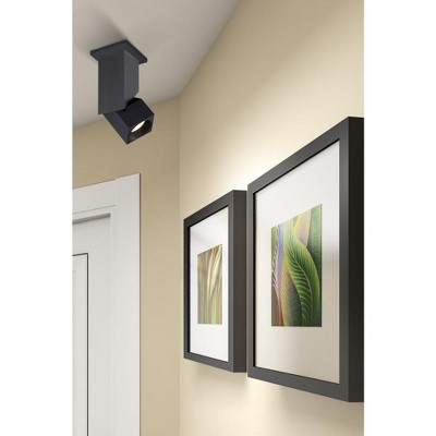 Black Aluminum Dimmable LED Flush Mount Light