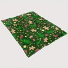 Home Polyester Christmas Throw Blanket - Soft Knitted Digital Print Sofa Throw with Gingerbread Man & Tree Design for All Seasons. - 3 of 4