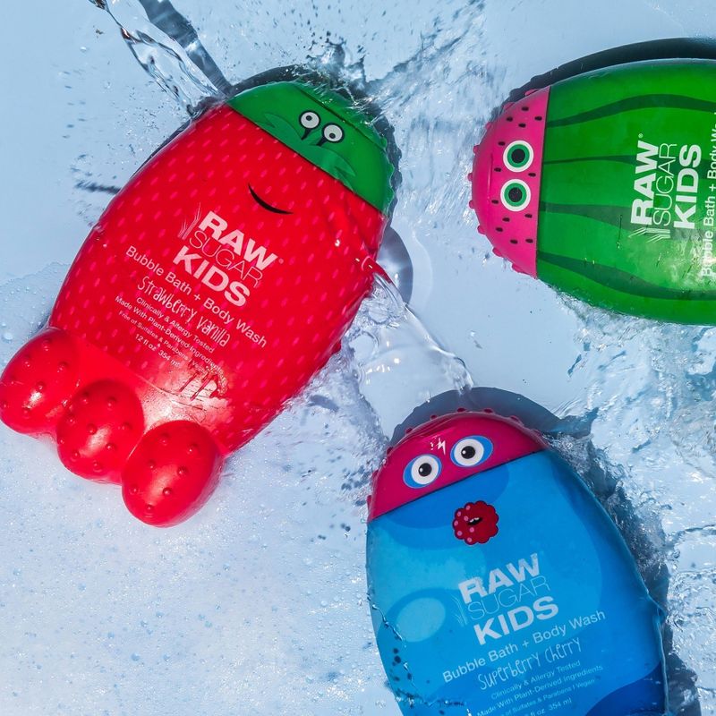 Raw Sugar Kids Bubble Bath + Body Wash Strawberry Vanilla - 12 fl oz, 5 of 13