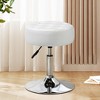 Furniliving Mid-Century Tufted Adjustable Swivel Makeup Ottoman Stool, Faux Leather, Big Size Round Vanity Stool Chair for Bedroom/Living Room - 2 of 4