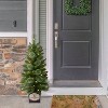 Puleo Set of 2 Artificial Cashmere Pre-Lit Battery-Operated Potted Christmas Trees with Berries - 3 of 4