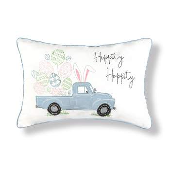 C&F Home 13" x 20" Hippity Hoppity Easter Truck Spring Embroidered Throw Pillow