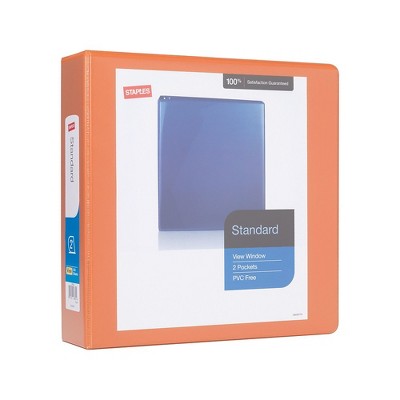 Staples Standard 2" 3-Ring View Binder Orange (26446-CC) 82642