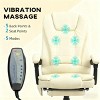 TopComfy Accent Chairs High Back Massage Desk Chair with Heat Reclining Backrest Soft Padding Comfort seat for Office, White, 31.1"*26.5"*47.8" - 3 of 4