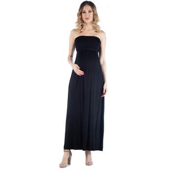24seven Comfort Apparel Sleeveless Empire Waist Maternity Maxi Dress