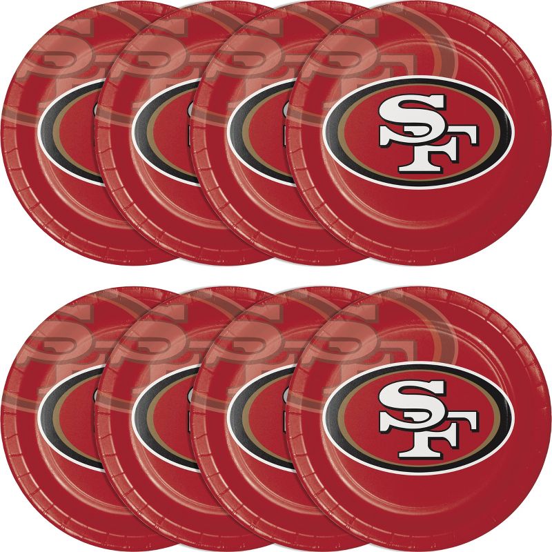 24ct San Francisco 49ers Football Paper Plates, 2 of 4