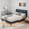 Queen Size Bed frame with LED Bedside Induction Light, Wrapped in Linen, Bedside Atmosphere Light, Anti Slip and Noise Free, Easy to Assemble - image 4 of 4