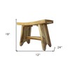 HomeRoots Contemporary Teak Outdoor Bench In Natural Finish - 2 of 4