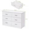 SUGIFT 6 Drawer Dresser White Double Dresser for Bedroom, White - 2 of 4