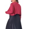 Agnes Orinda Women's Plus Size Long Sleeve Open Front Ruffle Elegant Cropped Bolero Cardigans - 4 of 4