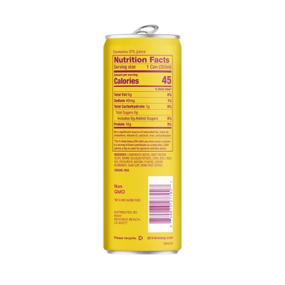 Waay Sparkling 10g Protein Clear Whey + Collagen, 0g Sugar Drink - Lemon Raspberry - 12oz
