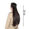 Alilang Longe Straight Natural Hair Extensions One Piece Invisible Wire Hair Extensions with Clip ins 22Inch for Women - 2 of 3