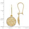 Black Bow Jewelry 15mm Filigree Circle Dangle Earrings in 14k Yellow Gold & Rhodium - 4 of 4