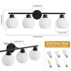 POWLIG 29.53-in 4-Light Matte Black Modern Dimmable Bathroom Transitional Vanity Light with Milky White Glass Shade - 2 of 4