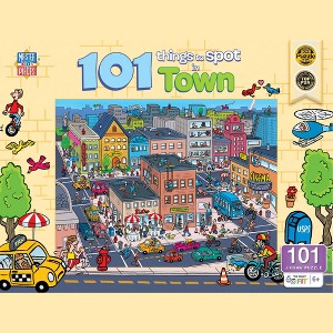 MasterPieces 100 Piece Kids Jigsaw Puzzle - 101 Things to Spot in Town - 1 of 4