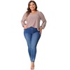Agnes Orinda Women's Plus Size Square Neck Hollow Eyelet Long Sleeve Dressy Shirts - 3 of 4