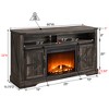 OKD 60" Fireplace TV Stand for 65+ Inch TV, 33" Tall TV Stand w/Sliding Barn Door - 2 of 4