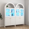 TopComfy Decorative Storage Cabinets Dome Cabinet Combination Storage Book Shelf Bookcase Storage Cabinet for Living Room, White, 36.02"*19.09"*12.99" - 2 of 4