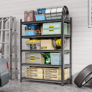 ORRD Garage 5-Tier Adjustable Metal Shelf, 2500 LBS Capacity, Black Storage Rack, 71.2"H x 47.24"L x 23.62"D - 1 of 4