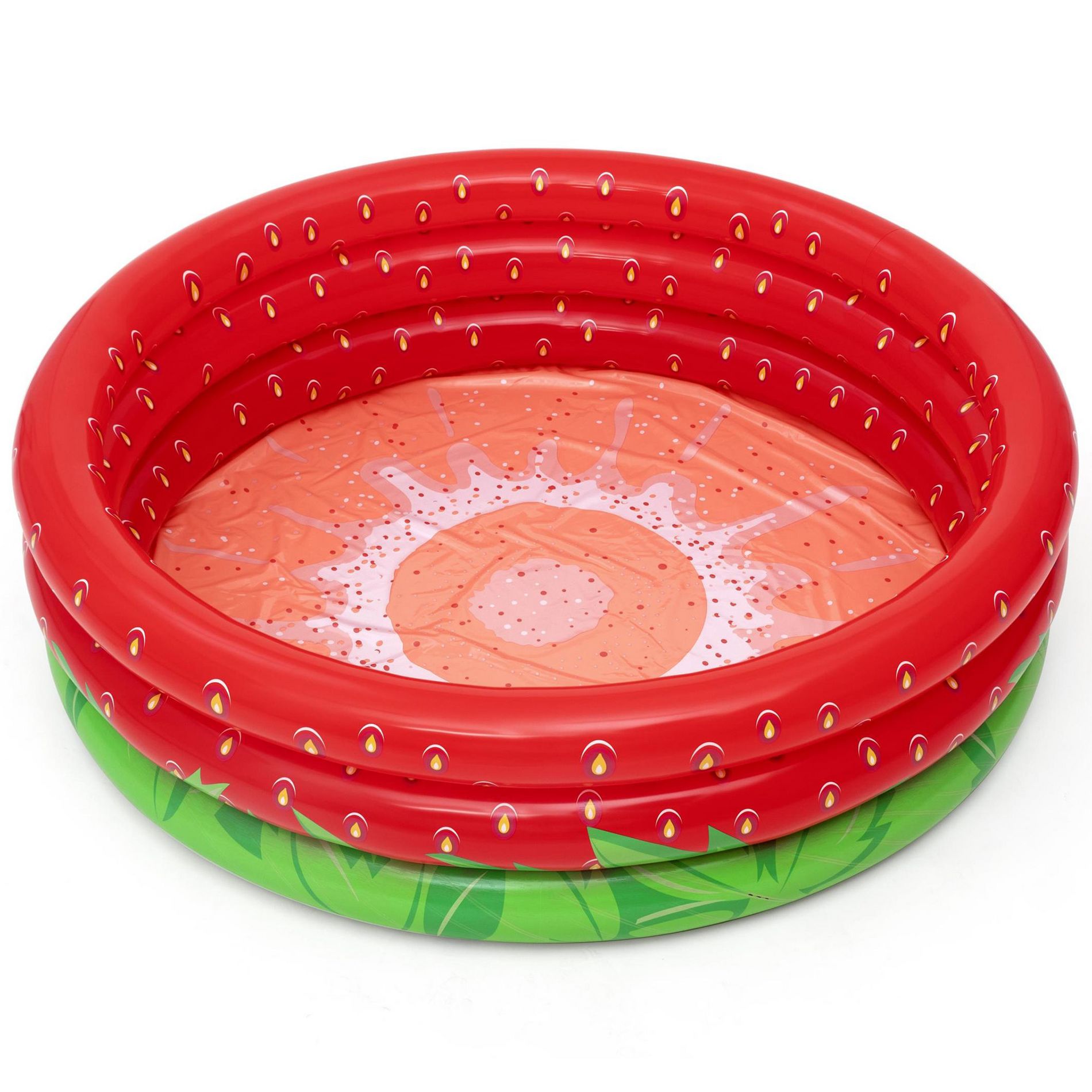 Bestway H2OGO! Sweet Strawberry Pool - 66" x H15 - Inflatable 3-Ring Play Pool, Kids,103 Gallon, Ages 2+