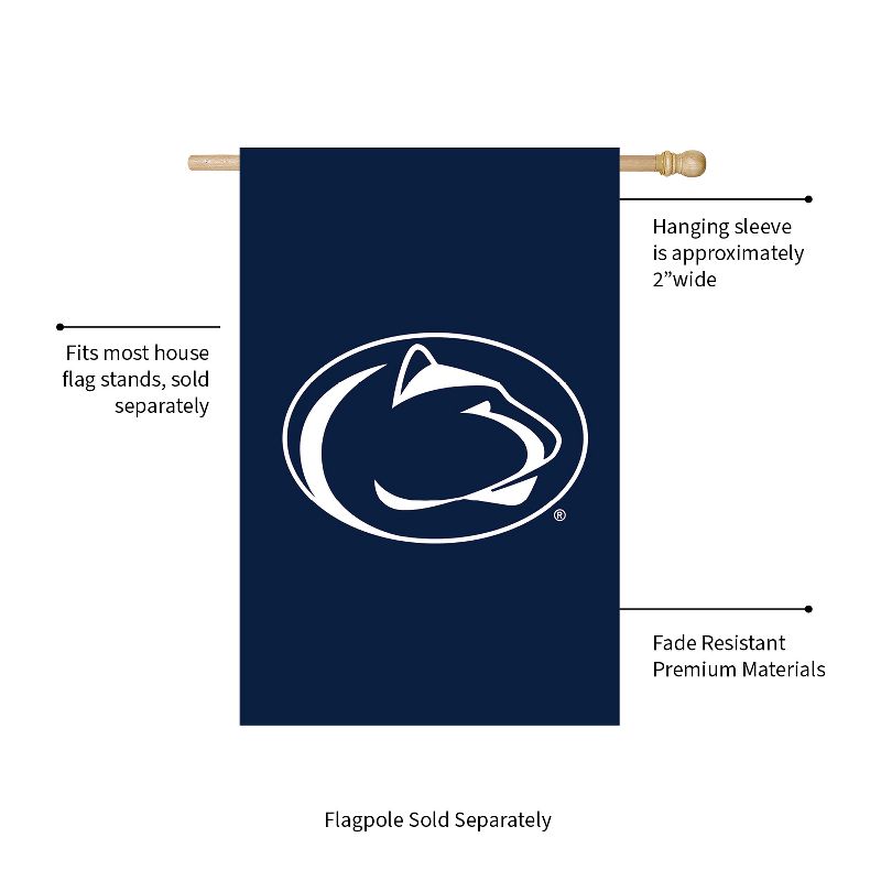 Evergreen Penn State House Applique Flag- 28 x 44 Inches Indoor Outdoor Sports Decor, 3 of 8