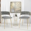 Tangkula Velvet Dining Chairs Set of 4 Accent Upholstered Leisure Chairs w/ Gold Metal Legs - 2 of 4