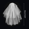 Unique Bargains Comb Wedding Veil White 1 Pc - 2 of 4