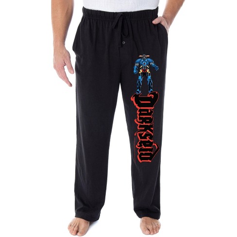 Kirby Character Print Men's Black Sleep Pajama Pants-Medium