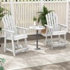 Tangkula 2PCS Bar Stool HDPE Chair w/ Armrest Footrest Home Indoor Outdoor Patio White - 2 of 4