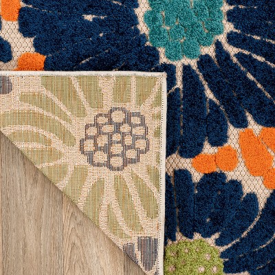 Palermo Multi-Color Floral Synthetic 5' x 7' Indoor/Outdoor Rug